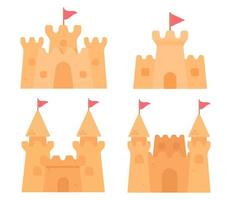 Sand Castle. Activity for children to build a beach castle. vector