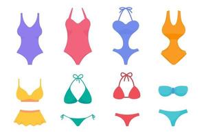 Beach bikini for women. summer seaside leisure tourism vector