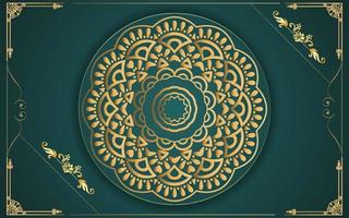 luxury ornamental mandala design background in gold color for yourself vector