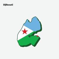 Djibouti Country Nation Flag Map infographic vector