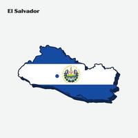 El Salvador Country Nation Flag Map Infographic vector