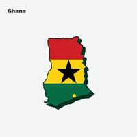 Ghana nación bandera mapa vector