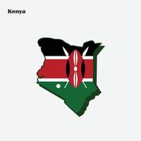 Kenya Nation Flag Map Infographic vector