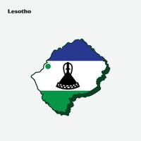 Lesotho Nation Flag Map Infographic vector