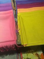 Different colors silk fabric photo