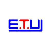 ETU letter logo creative design with vector graphic, ETU simple and modern logo.