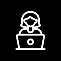 Woman Using Laptop Vector Icon Design