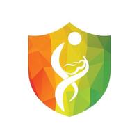 Mother holding newborn baby in arms. Woman breastfeeding child. vector