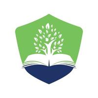 Education tree growth on book idea vector logo. Students with Graduation cap vector design.