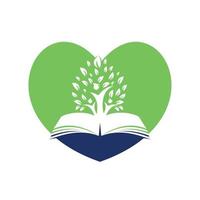 Education tree growth on book idea vector logo. Students with Graduation cap vector design.