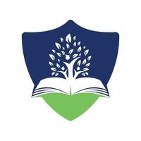 Education tree growth on book idea vector logo. Students with Graduation cap vector design.