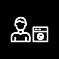 Man Doing Laundry Vector Icon Design