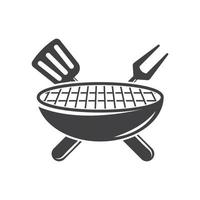 grill logo design vector