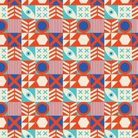 Colorful neo geometric pattern. Grid with color geometrical shapes. Modern abstract background vectorPrint vector