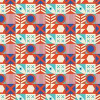 Colorful neo geometric pattern. Grid with color geometrical shapes. Modern abstract background vectorPrint vector