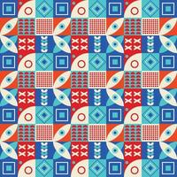 Colorful neo geometric pattern. Grid with color geometrical shapes. Modern abstract background vectorPrint vector