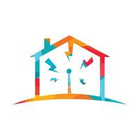 Electricity Home Solutions Logo Design. Home technology logo sign. vector