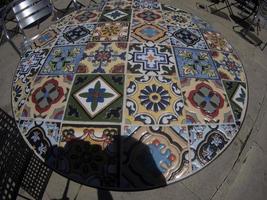 Sicilian artistic ceramic table photo