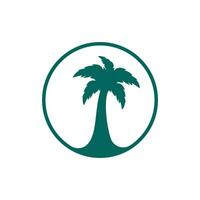 tropical playa y palma árbol logo diseño. creativo sencillo palma árbol vector logo diseño.