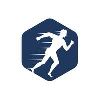 Running and Marathon Logo Vector Design. Running man vector symbol. Sport and competition concept.