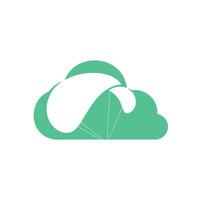 Parachute and cloud logo design. Delivery air balloon symbol. Business corporate vector icon.