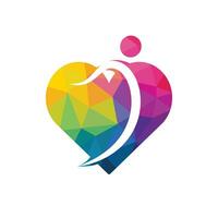 Creative People Care Concept Logo Design. Human in heart logo design, Happy people vector. vector