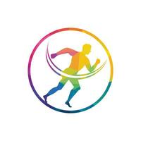 Running and Marathon Logo Vector Design. Running man vector symbol. Sport and competition concept.