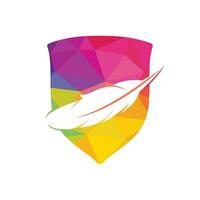 Feather Quill symbol vector design. Lawyer Law firm Logo design.