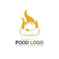 cocinero sombrero logo vector diseño. comida logo vector diseño.