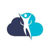 Abstract Human Cloud Logo Design. vector