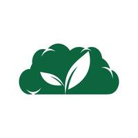 Cloud leaves vector logo design.