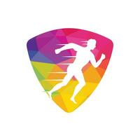 Running and Marathon Logo Vector Design. Running man vector symbol. Sport and competition concept.