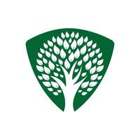 Green tree vector logo design. Natural product, organic shop, ecology company, alternative medicine, green unity, garden, farming, forest etc.