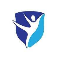 Health Center and Beauty salon logo design. Fitness logo. Human character logo. Leaf logo. vector