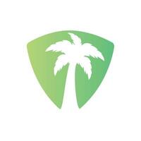 Tropical beach and palm tree logo design. Creative simple palm tree vector logo design.