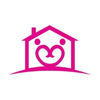 Love House Logo Design. Couple Home Icon. love house vector. vector