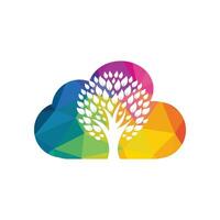 Cloud Tree Logo Design. Abstract logo of a tree in shape of cloud. vector