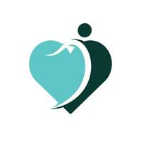 Creative People Care Concept Logo Design. Human in heart logo design, Happy people vector. vector