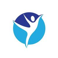 Health Center and Beauty salon logo design. Fitness logo. Human character logo. Leaf logo. vector