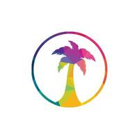 tropical playa y palma árbol logo diseño. creativo sencillo palma árbol vector logo diseño.
