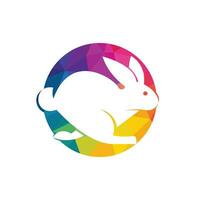 Rabbit vector logo design. Creative running rabbit or bunny logo vector concept element.