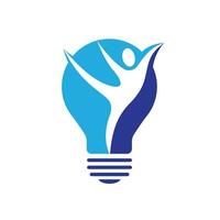 Health Center and Beauty salon logo design. Fitness ideas concept logo. Human character and bulb logo. vector