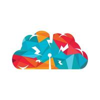 Cloud computing logo design. Database storage services web technology logo. Creative idea concept design Cloud computing vector icon.