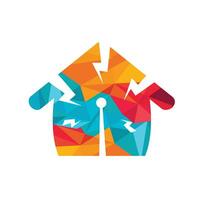 Electricity Home Solutions Logo Design. Home technology logo sign. vector