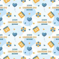 World Down Syndrome Day Seamless Pattern Design in Template Hand Drawn Cartoon Flat Illustration vector