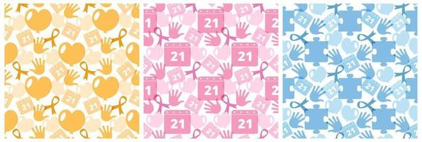 World Down Syndrome Day Seamless Pattern Design in Template Hand Drawn Cartoon Flat Illustration vector