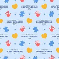 World Down Syndrome Day Seamless Pattern Design in Template Hand Drawn Cartoon Flat Illustration vector