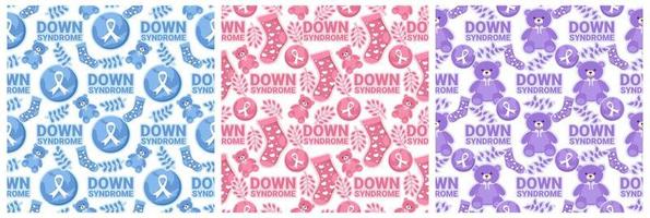 World Down Syndrome Day Seamless Pattern Design in Template Hand Drawn Cartoon Flat Illustration vector