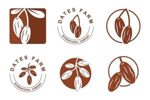 Dates logo food graphic design element template for muslim holidays inspiration vector