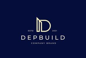 Creative letter D minimalist logo design concept. Initial symbol for corporate business identity. Alphabet vector element